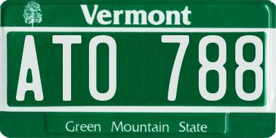 VT license plate ATO788