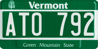 VT license plate ATO792