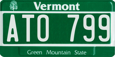 VT license plate ATO799
