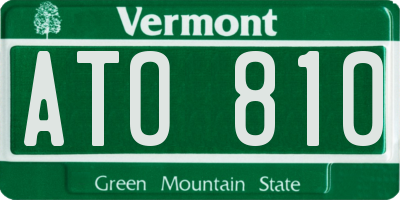 VT license plate ATO810