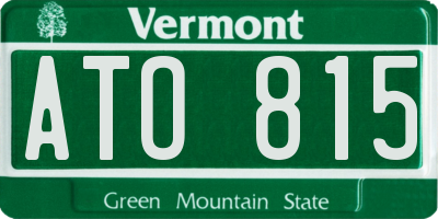 VT license plate ATO815