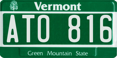 VT license plate ATO816
