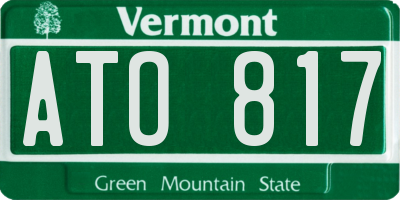 VT license plate ATO817