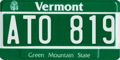 VT license plate ATO819