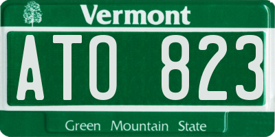 VT license plate ATO823