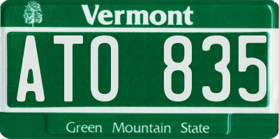 VT license plate ATO835