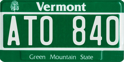 VT license plate ATO840