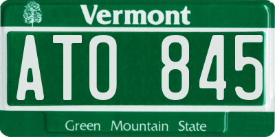 VT license plate ATO845