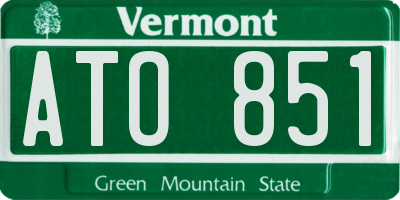 VT license plate ATO851