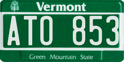 VT license plate ATO853