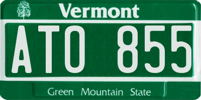 VT license plate ATO855