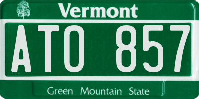 VT license plate ATO857