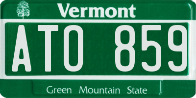 VT license plate ATO859