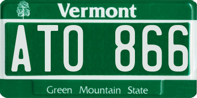 VT license plate ATO866