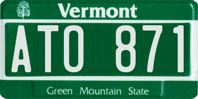 VT license plate ATO871