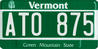 VT license plate ATO875