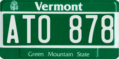 VT license plate ATO878