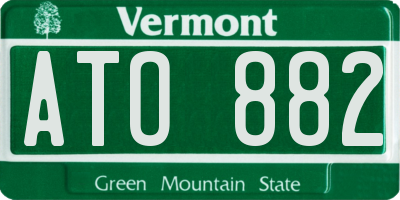 VT license plate ATO882