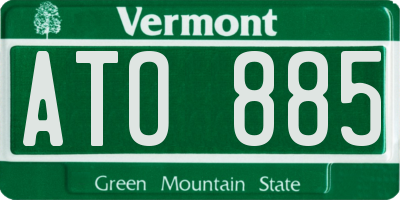 VT license plate ATO885