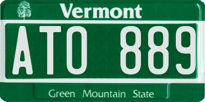 VT license plate ATO889