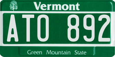VT license plate ATO892