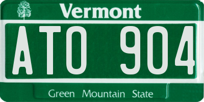 VT license plate ATO904