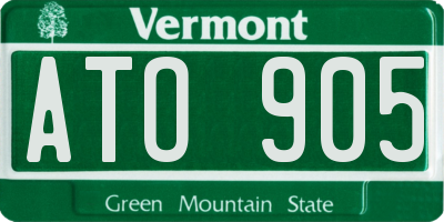 VT license plate ATO905