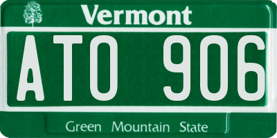 VT license plate ATO906