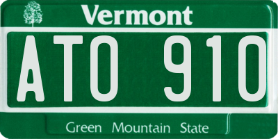 VT license plate ATO910