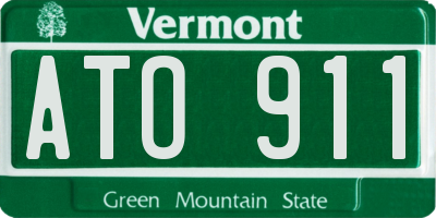 VT license plate ATO911