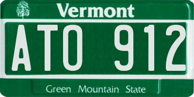 VT license plate ATO912