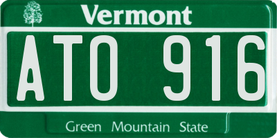 VT license plate ATO916