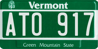 VT license plate ATO917