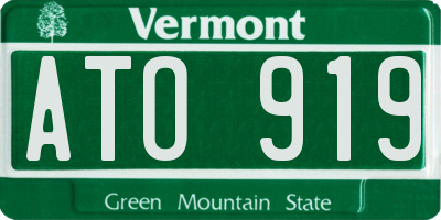 VT license plate ATO919
