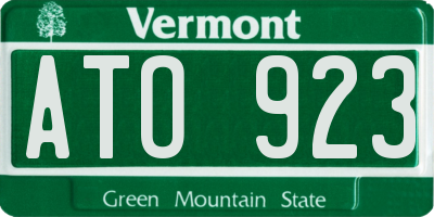 VT license plate ATO923