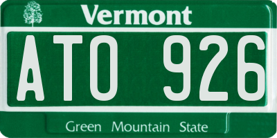 VT license plate ATO926