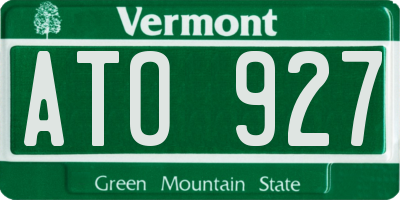 VT license plate ATO927