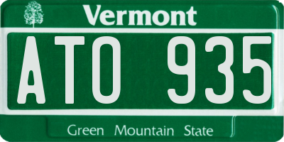 VT license plate ATO935