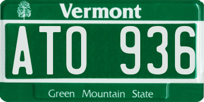 VT license plate ATO936