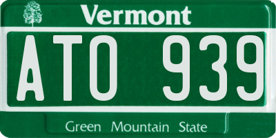 VT license plate ATO939