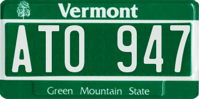 VT license plate ATO947