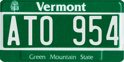 VT license plate ATO954