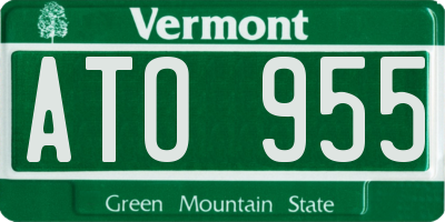 VT license plate ATO955