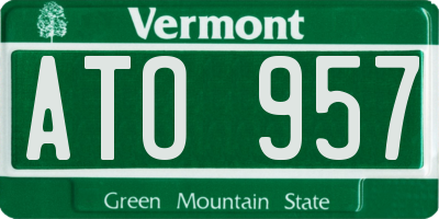 VT license plate ATO957
