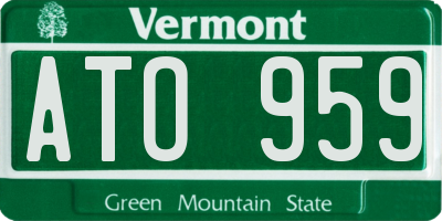 VT license plate ATO959