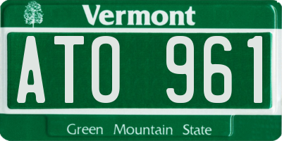 VT license plate ATO961