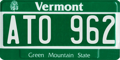 VT license plate ATO962