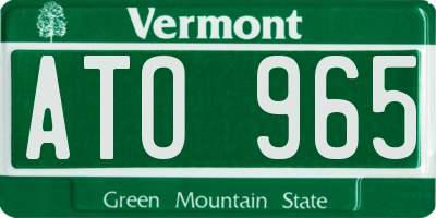 VT license plate ATO965
