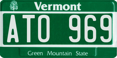 VT license plate ATO969