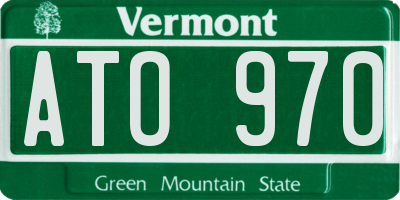 VT license plate ATO970